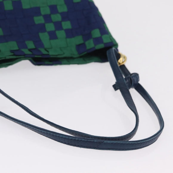 Bottega Veneta INTRECCIATO Shoulder Bag Canvas Green Gold Auth 206749