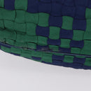 Bottega Veneta INTRECCIATO Shoulder Bag Canvas Green Gold Auth 206749-9
