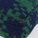 Bottega Veneta INTRECCIATO Shoulder Bag Canvas Green Gold Auth 206749-17