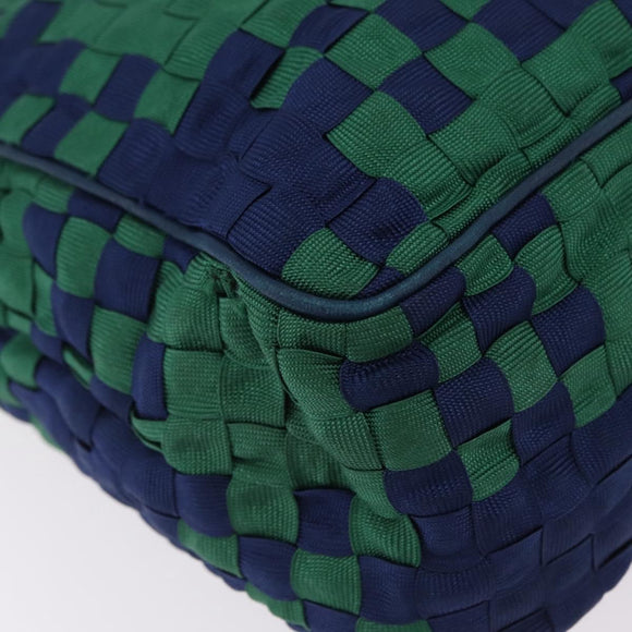 Bottega Veneta INTRECCIATO Shoulder Bag Canvas Green Gold Auth 206749