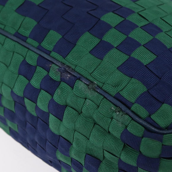Bottega Veneta INTRECCIATO Shoulder Bag Canvas Green Gold Auth 206749