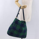 Bottega Veneta INTRECCIATO Shoulder Bag Canvas Green Gold Auth 206749-26