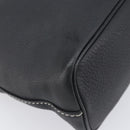 Burberrys Hand Bag Leather Black Gold Auth 206753A-10