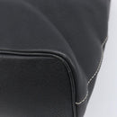 Burberrys Hand Bag Leather Black Gold Auth 206753A-11
