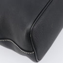 Burberrys Hand Bag Leather Black Gold Auth 206753A-12