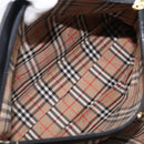 Burberrys Hand Bag Leather Black Gold Auth 206753A-16