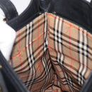 Burberrys Hand Bag Leather Black Gold Auth 206753A-18