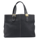 Burberrys Hand Bag Leather Black Gold Auth 206753A-2