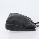 Burberrys Hand Bag Leather Black Gold Auth 206753A-4