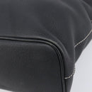 Burberrys Hand Bag Leather Black Gold Auth 206753A-9