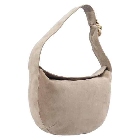 Cartier Trinity Shoulder Bag Suede Beige Gold Silver Auth 206754V