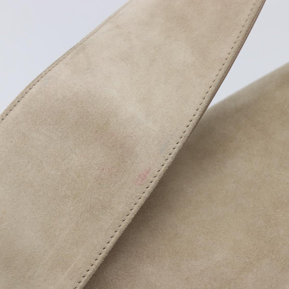 Cartier Trinity Shoulder Bag Suede Beige Gold Silver Auth 206754V