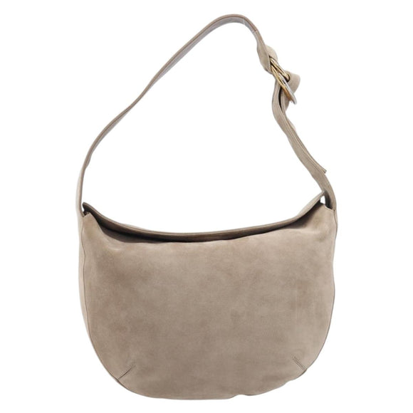 Cartier Trinity Shoulder Bag Suede Beige Gold Silver Auth 206754V