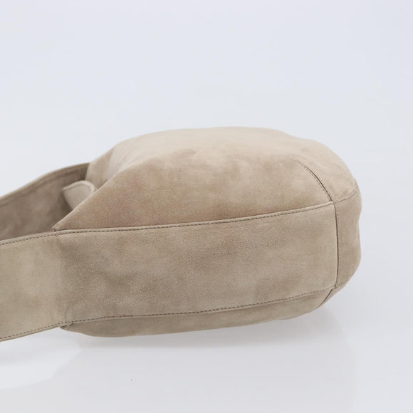 Cartier Trinity Shoulder Bag Suede Beige Gold Silver Auth 206754V