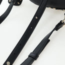 Valentino Rock Studs Backpack Leather Black Gold Auth 206755V-14