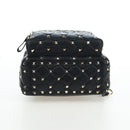 Valentino Rock Studs Backpack Leather Black Gold Auth 206755V-5