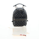 Valentino Rock Studs Backpack Leather Black Gold Auth 206755V-12