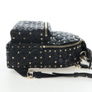 Valentino Rock Studs Backpack Leather Black Gold Auth 206755V-4