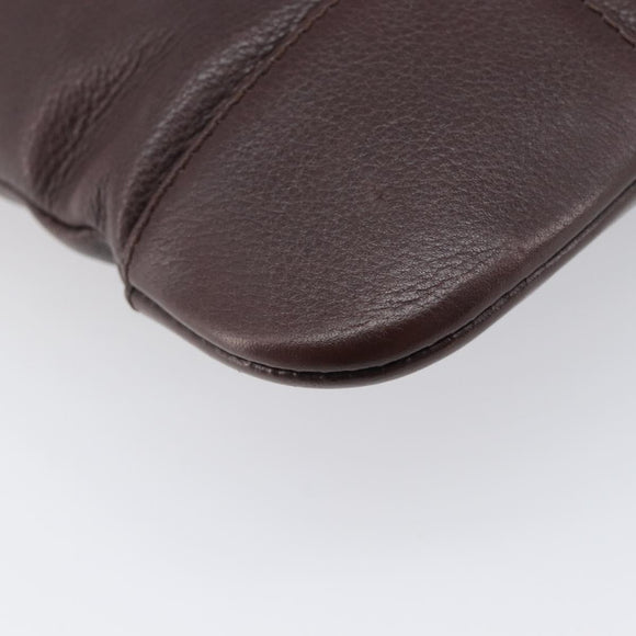 LOEWE Shoulder Bag Leather Brown Silver Auth 206761A