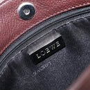 LOEWE Shoulder Bag Leather Brown Silver Auth 206761A-17