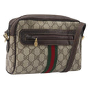 GUCCI GG Supreme Web Sherry Line Bag PVC Beige Gold 51 01 3552 Auth 206765-1