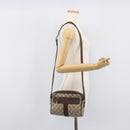 GUCCI GG Supreme Web Sherry Line Bag PVC Beige Gold 51 01 3552 Auth 206765-24