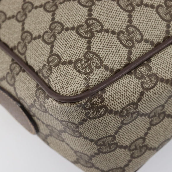 GUCCI GG Supreme Shoulder Bag PVC Beige Gold Auth 206766