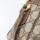 GUCCI GG Supreme Shoulder Bag PVC Beige Gold Auth 206766-10