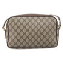 GUCCI GG Supreme Shoulder Bag PVC Beige Gold Auth 206766-2