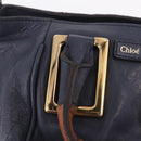 Chloe Etel Hand Bag Leather 2way Navy Gold Auth 206768-10