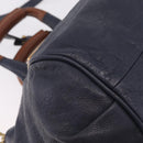 Chloe Etel Hand Bag Leather 2way Navy Gold Auth 206768-16