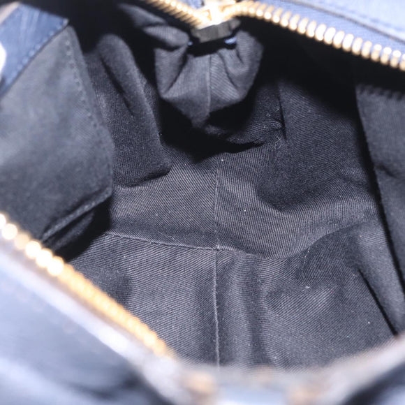 Chloe Etel Hand Bag Leather 2way Navy Gold Auth 206768