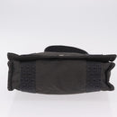 HERMES Her Line Bassus PM Shoulder Bag Canvas Gray Silver Auth 206771A-5