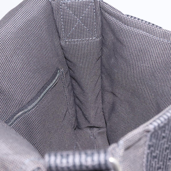 HERMES Her Line Bassus PM Shoulder Bag Canvas Gray Silver Auth 206771A
