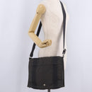 HERMES Her Line Bassus PM Shoulder Bag Canvas Gray Silver Auth 206771A-26