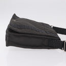HERMES Her Line Bassus PM Shoulder Bag Canvas Gray Silver Auth 206771A-3