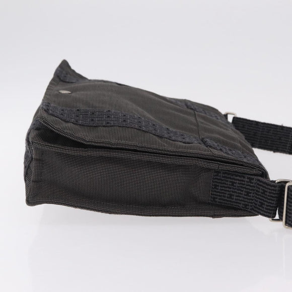 HERMES Her Line Bassus PM Shoulder Bag Canvas Gray Silver Auth 206771A