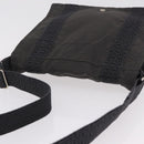 HERMES Her Line Bassus PM Shoulder Bag Canvas Gray Silver Auth 206771A-6
