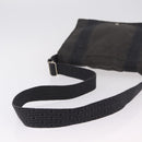 HERMES Her Line Bassus PM Shoulder Bag Canvas Gray Silver Auth 206771A-7