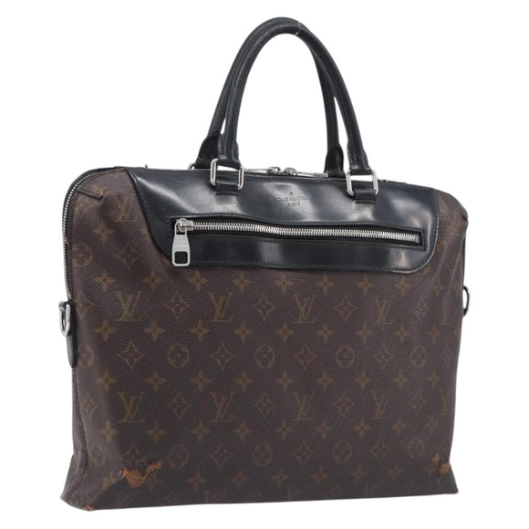 LOUIS VUITTON Monogram Macassar Porte DocumentsJules Black M54019 LV Auth 206772