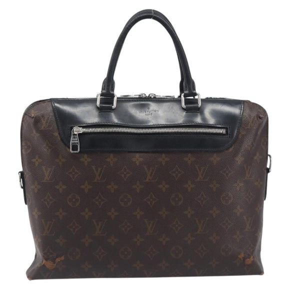 LOUIS VUITTON Monogram Macassar Porte DocumentsJules Black M54019 LV Auth 206772
