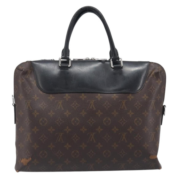 LOUIS VUITTON Monogram Macassar Porte DocumentsJules Black M54019 LV Auth 206772