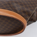 CELINE Macadam Canvas Tote Bag PVC Leather Brown Gold Auth 206774-17