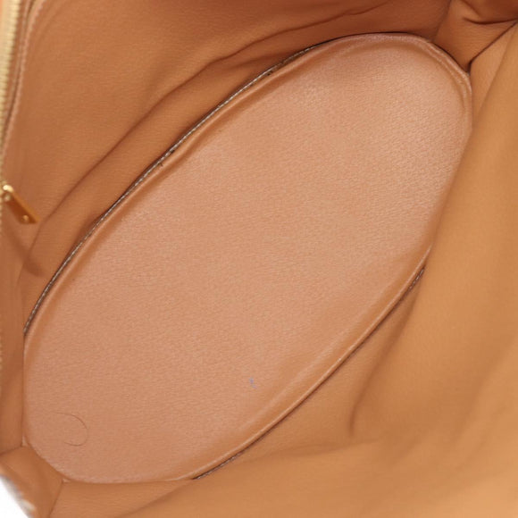 CELINE Macadam Canvas Tote Bag PVC Leather Brown Gold Auth 206774