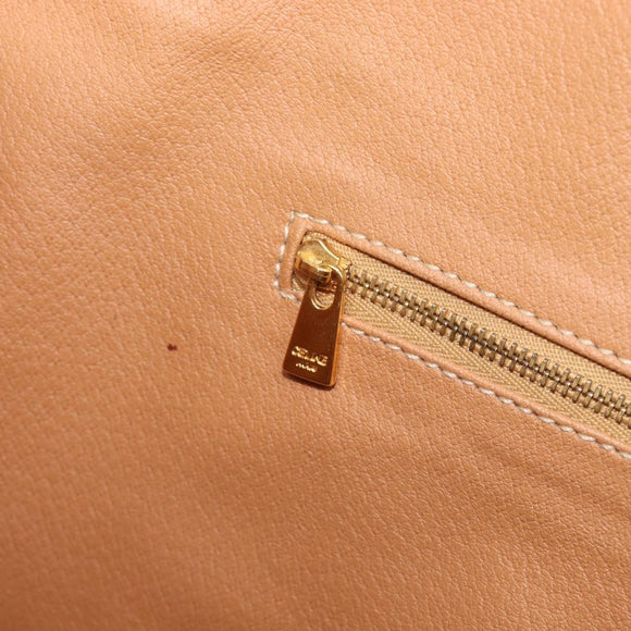CELINE Macadam Canvas Tote Bag PVC Leather Brown Gold Auth 206774