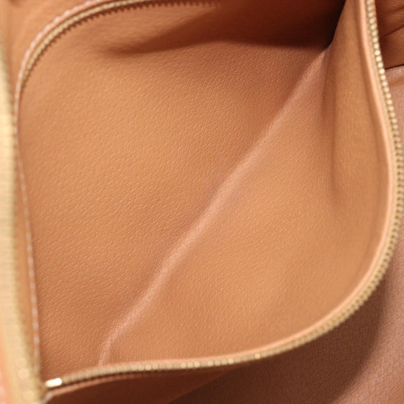 CELINE Macadam Canvas Tote Bag PVC Leather Brown Gold Auth 206774