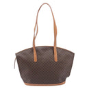 CELINE Macadam Canvas Tote Bag PVC Leather Brown Gold Auth 206774-2