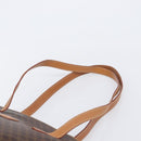CELINE Macadam Canvas Tote Bag PVC Leather Brown Gold Auth 206774-14