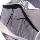 FENDI Zucchino Canvas Shoulder Bag Dark Brown Gold Auth 206775A-20