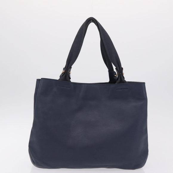 Salvatore Ferragamo Vala Tote Bag Leather 2 Set Black Navy Auth 206780